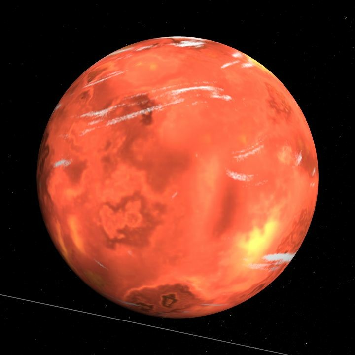 A computer-generated representation of the Kepler-345 b exoplanet. A computer-generated representation of the Kepler-345 b exoplanet.
