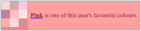 Pink is one of this user's favourite colours.